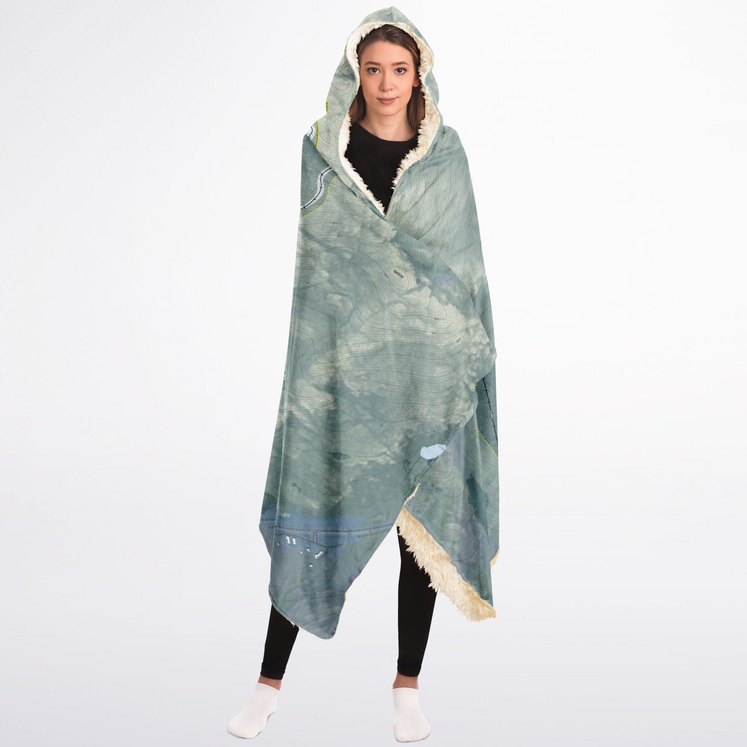 Wildcat Mountain, New Hampshire Ski Trail Map - Adult Hooded Blanket