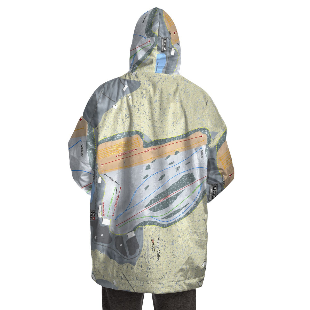 Alpine Valley, Ohio Ski Trail Map - Snug Hoodie