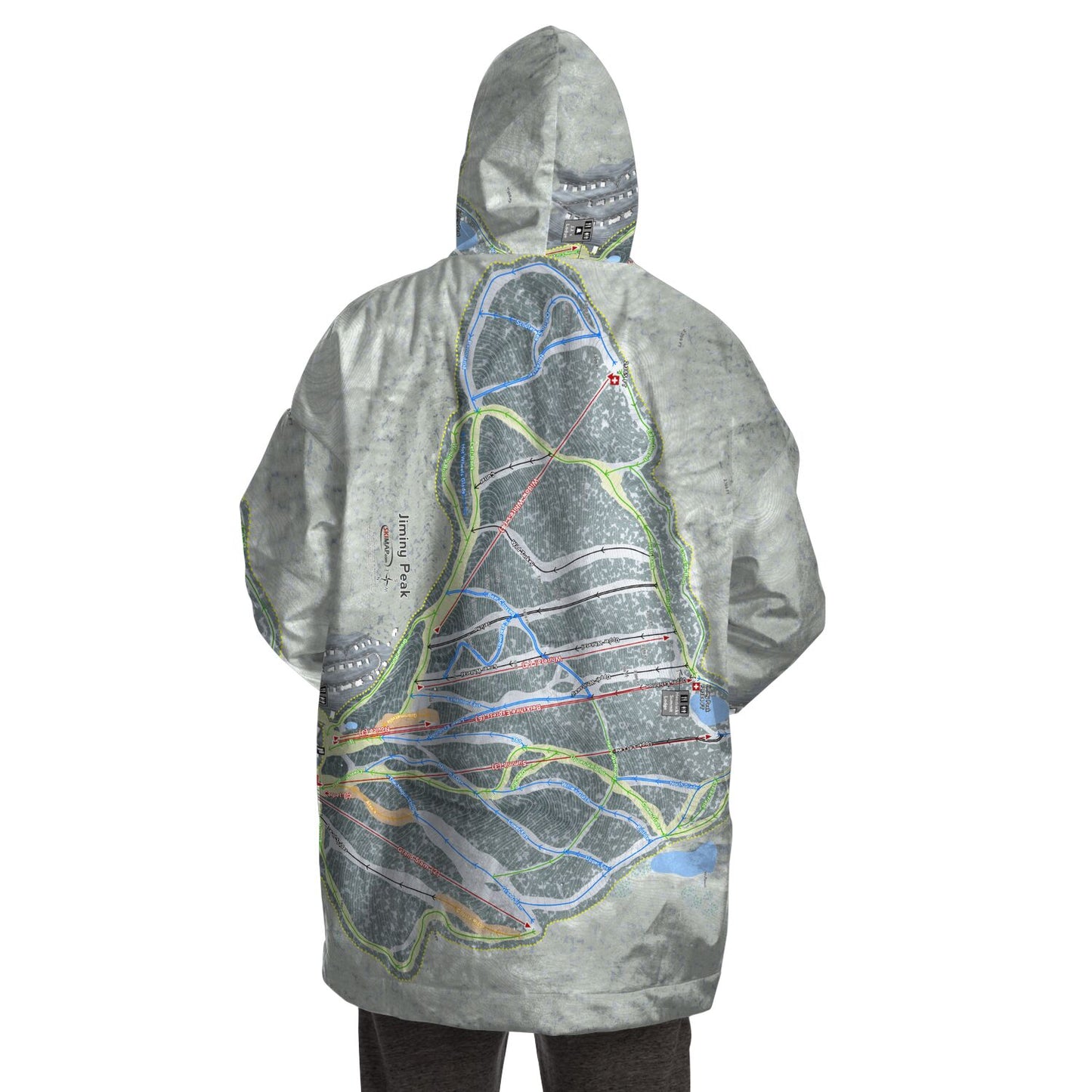 Jiminy Peak, Massachusetts Ski Trail Map Snug Hoodie