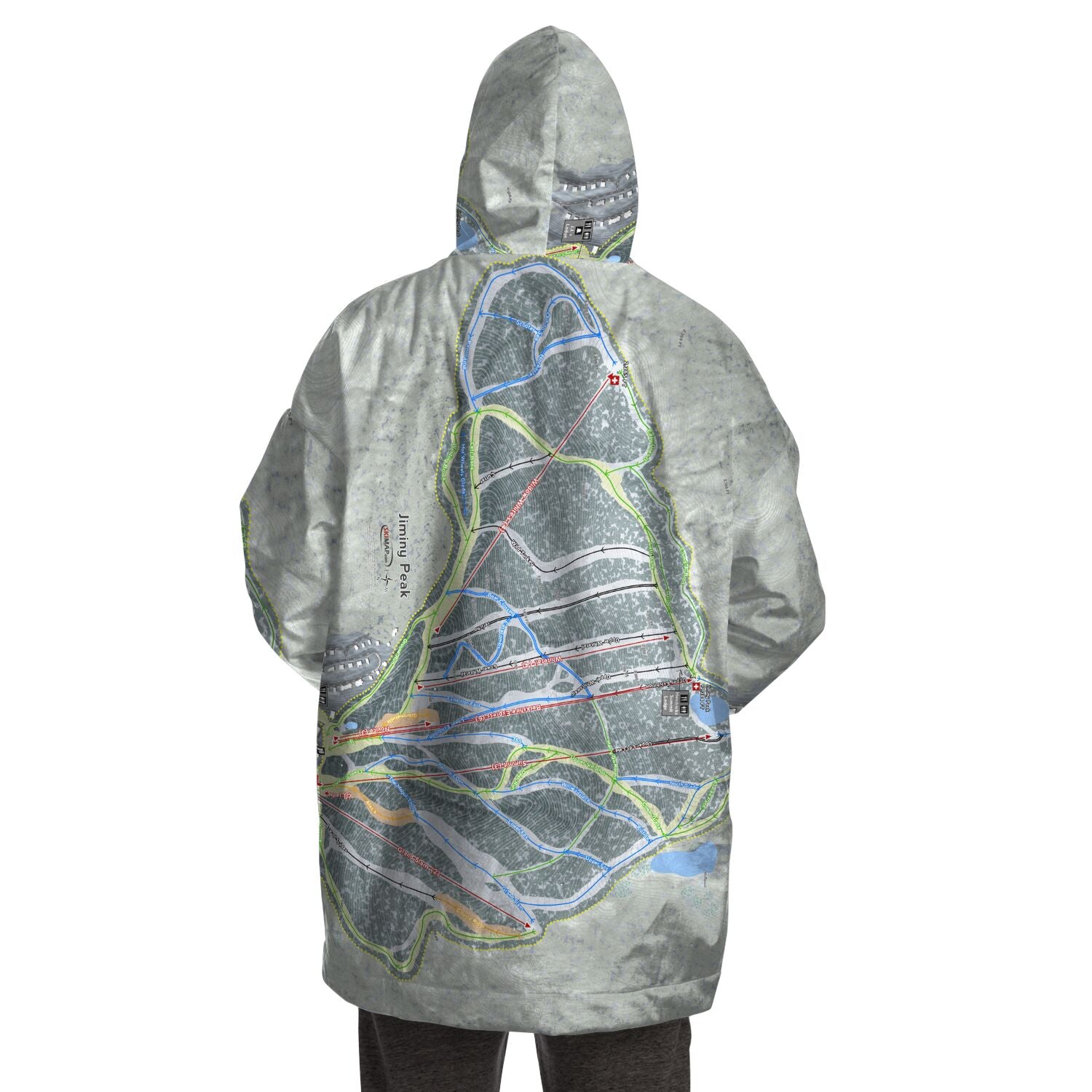 Jiminy Peak, Massachusetts Ski Trail Map Snug Hoodie
