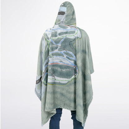 Buffalo Ski Center, New York Ski Resort Map Flannel Blanket Poncho