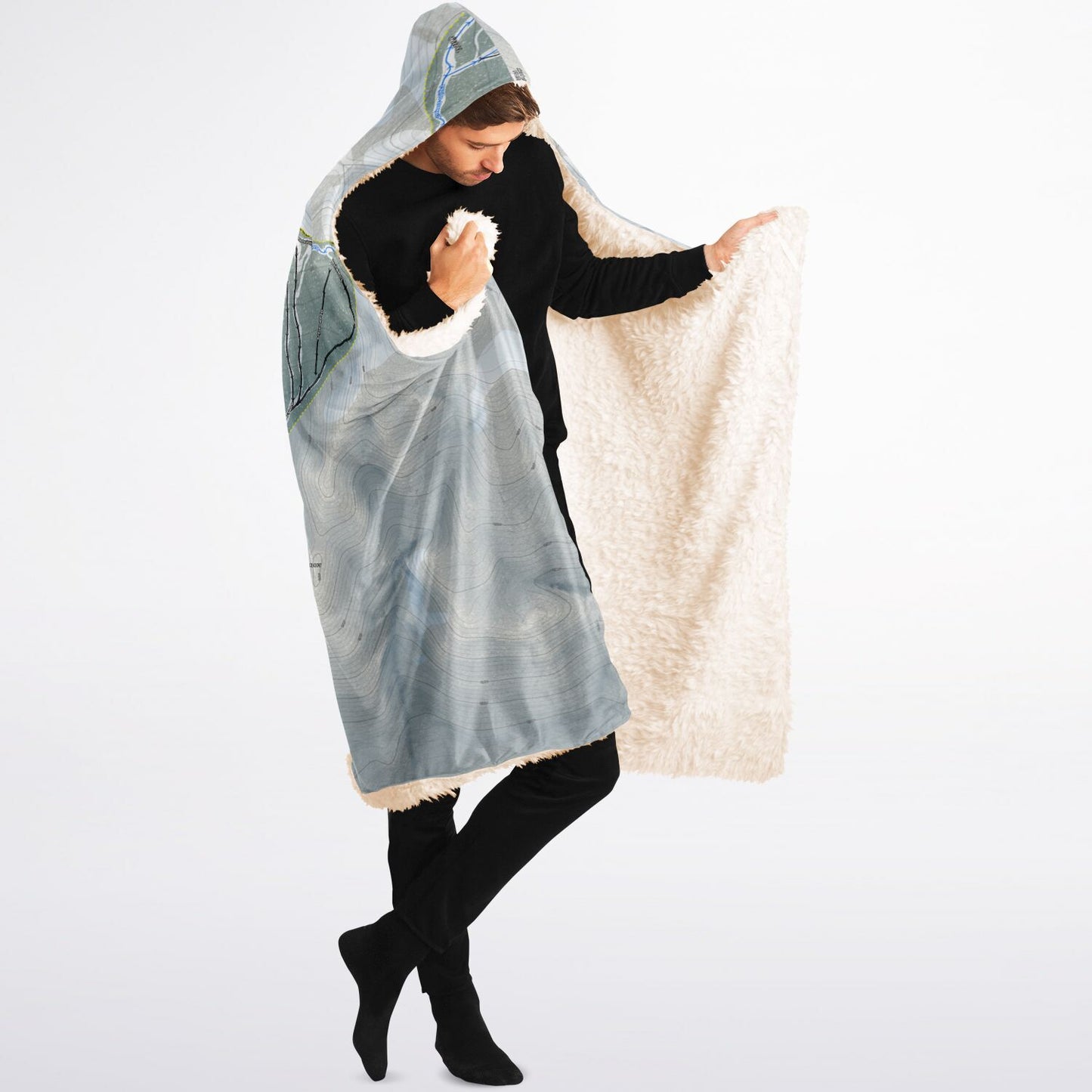 Red Lodge, Montana Ski Trail Map - Adult Hooded Blanket - Powderaddicts