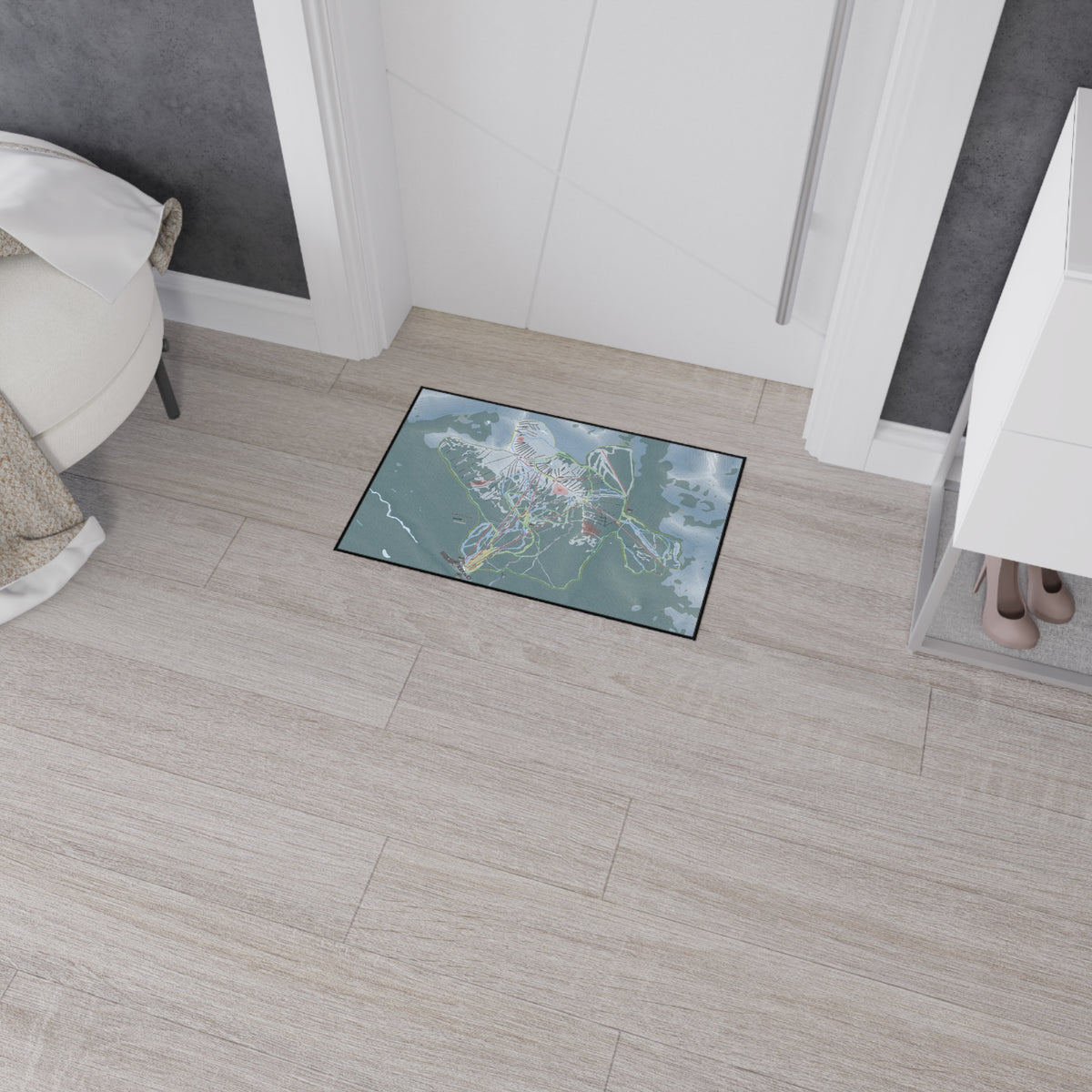 Lake Loiuse, Alberta Ski Resort Map Heavy Duty Floor Mat