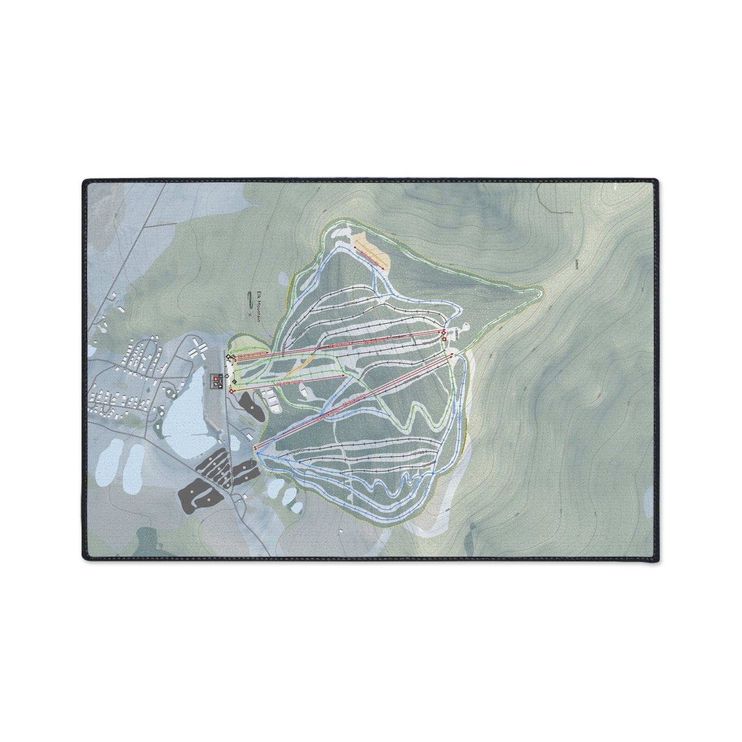 Elk Mountain, Pennsylvania Ski Resort Map Heavy Duty Floor Mat