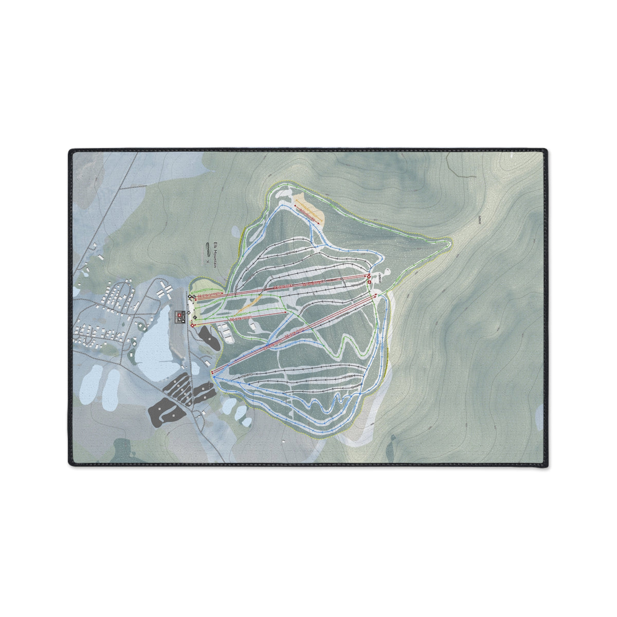 Elk Mountain, Pennsylvania Ski Resort Map Heavy Duty Floor Mat