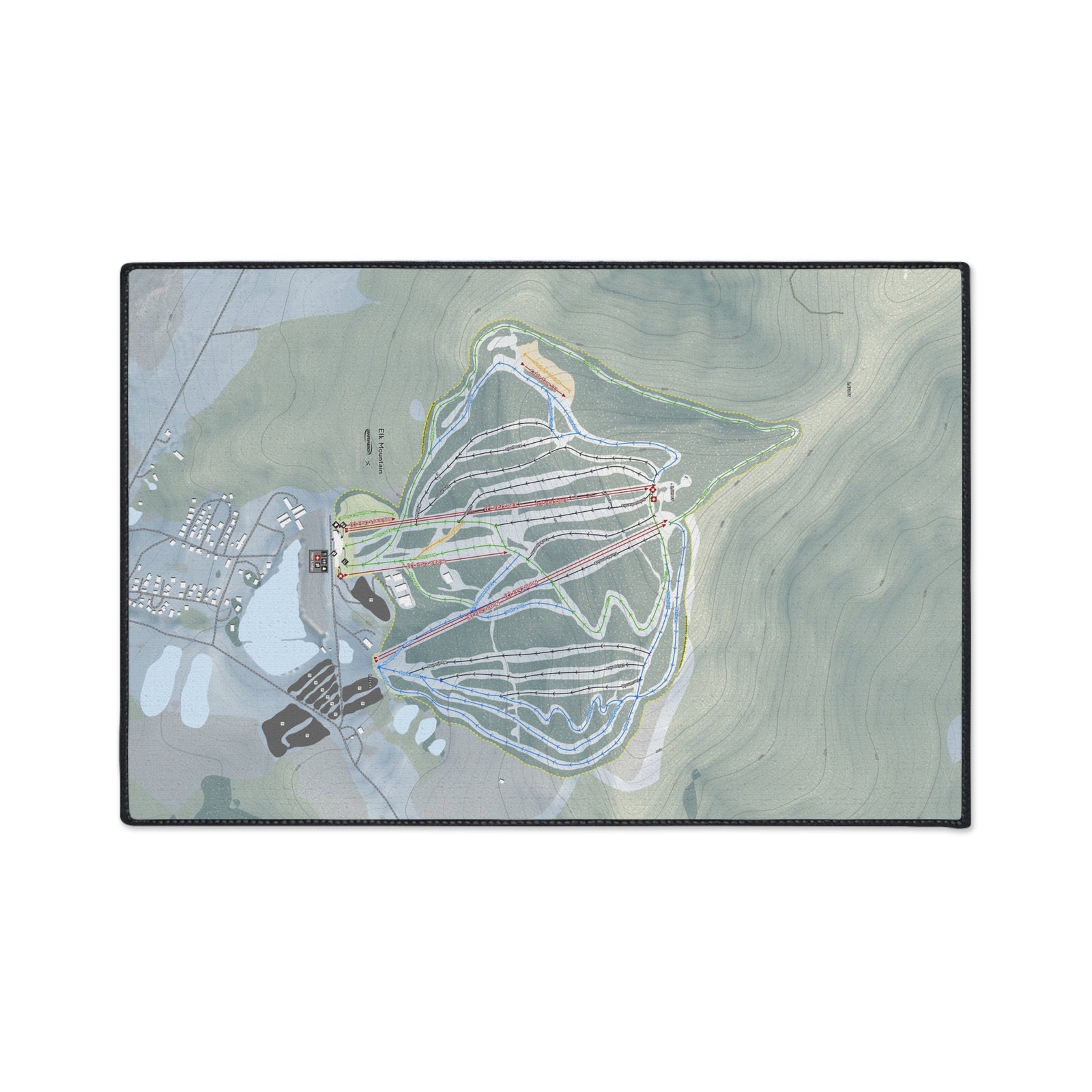 Elk Mountain, Pennsylvania Ski Resort Map Heavy Duty Floor Mat