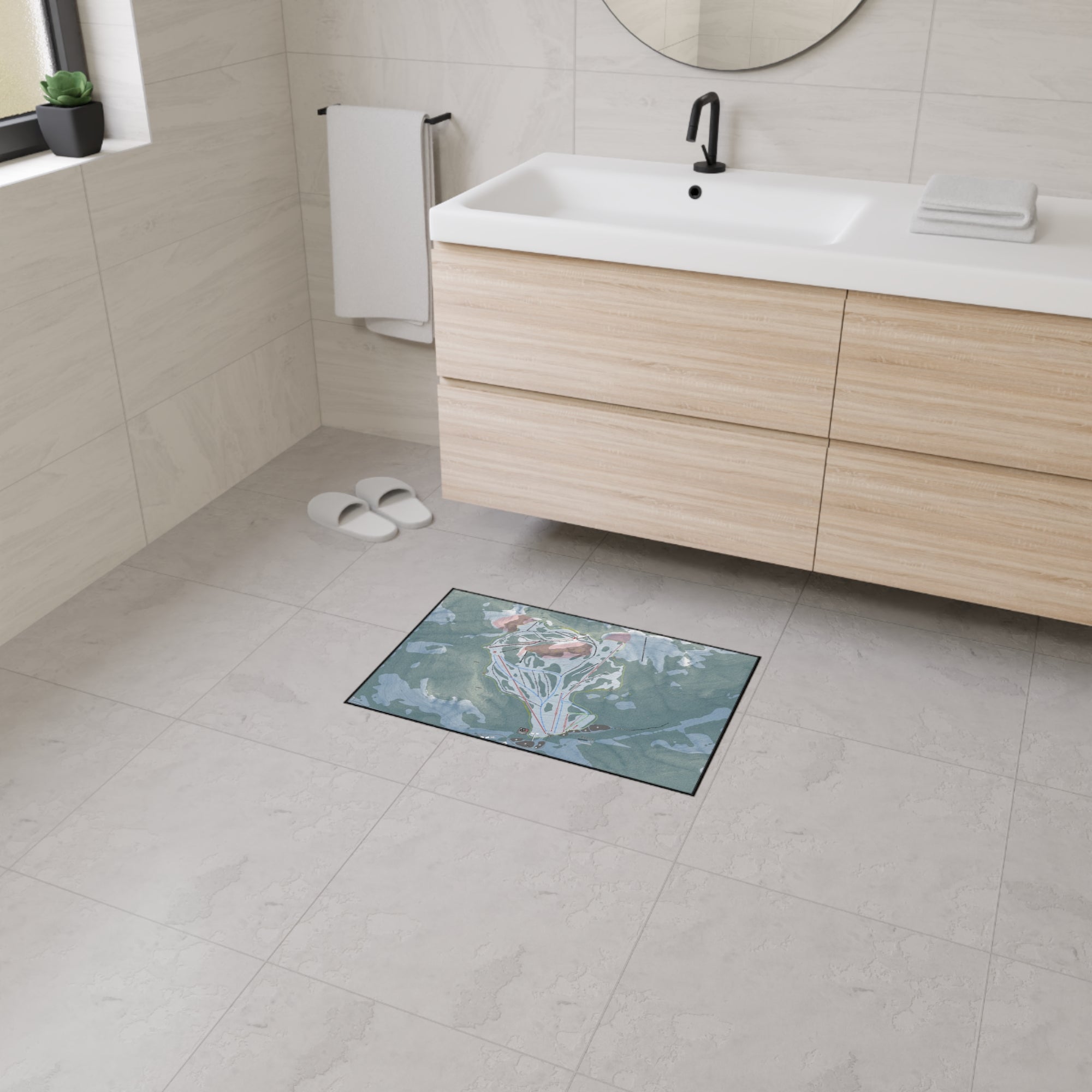 Alpental, Washington Ski Resort Map Heavy Duty Floor Mat