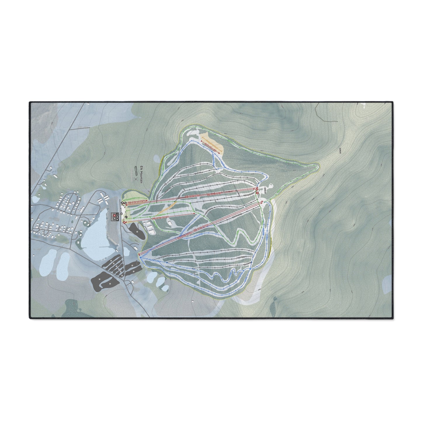 Elk Mountain, Pennsylvania Ski Resort Map Heavy Duty Floor Mat