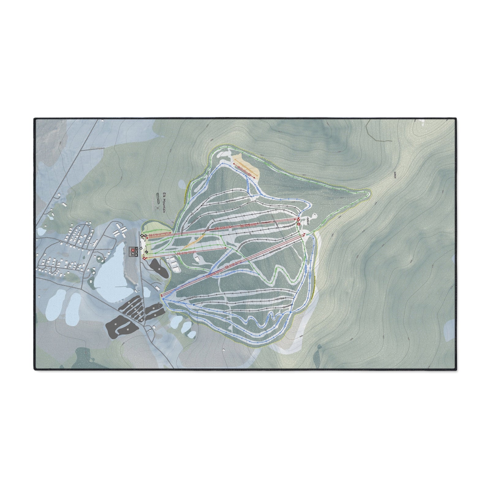 Elk Mountain, Pennsylvania Ski Resort Map Heavy Duty Floor Mat
