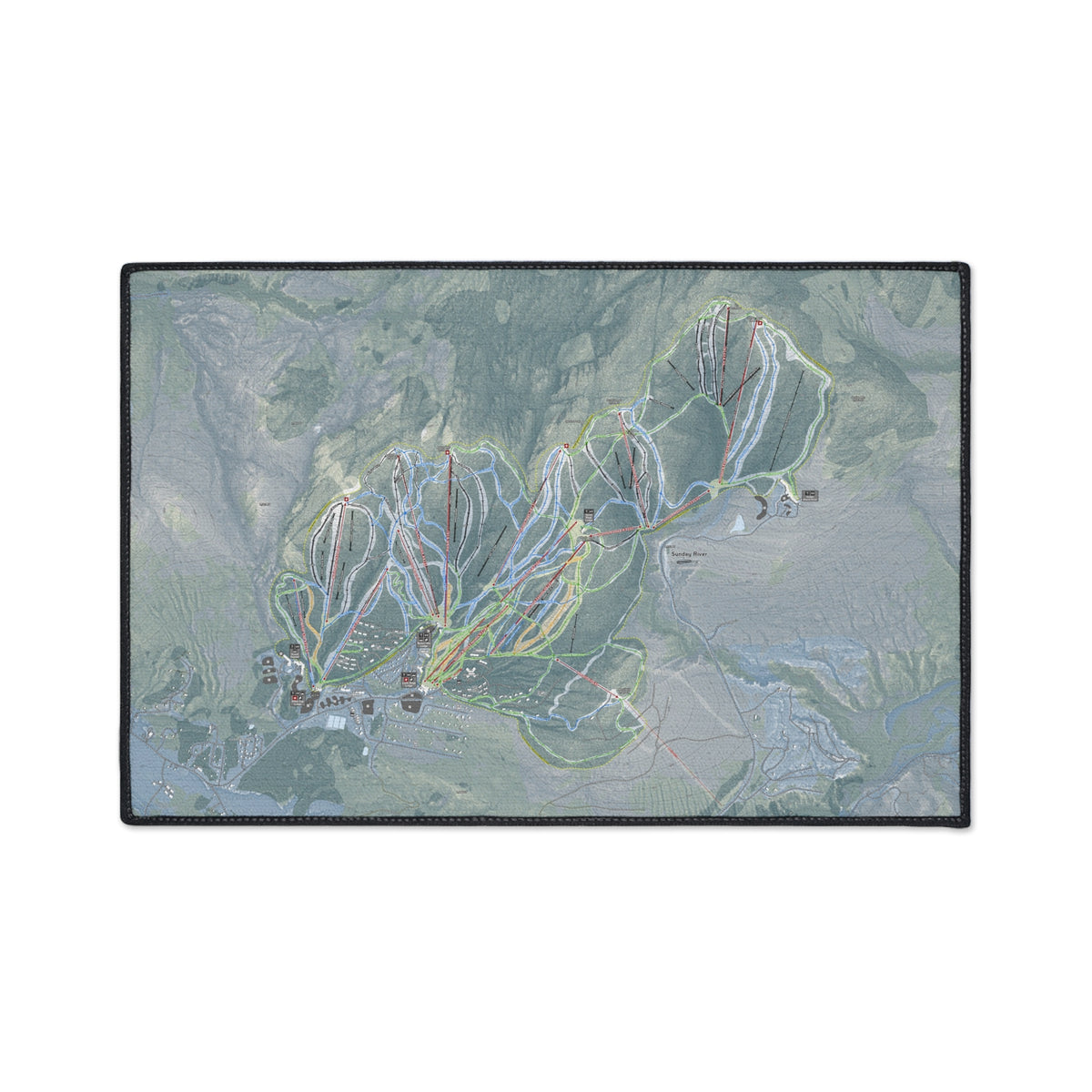 Sunday River, Maine Ski Resort Map Heavy Duty Floor Mat