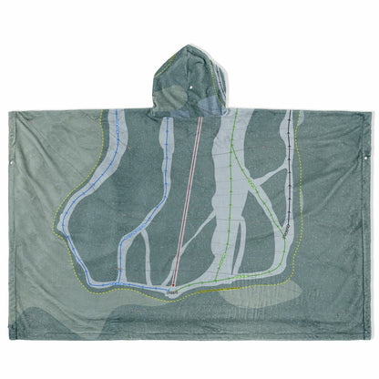 Salmo, British Columbia Ski Resort Map Flannel Blanket Poncho
