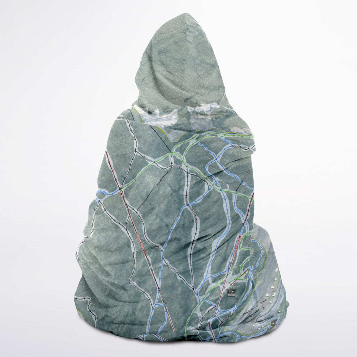 Mad River Glen, Vermont Ski Trail Map - Youth Hooded Blanket