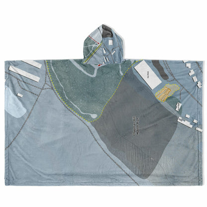 Chapman Hill, Colorado Ski Resort Map Flannel Blanket Poncho