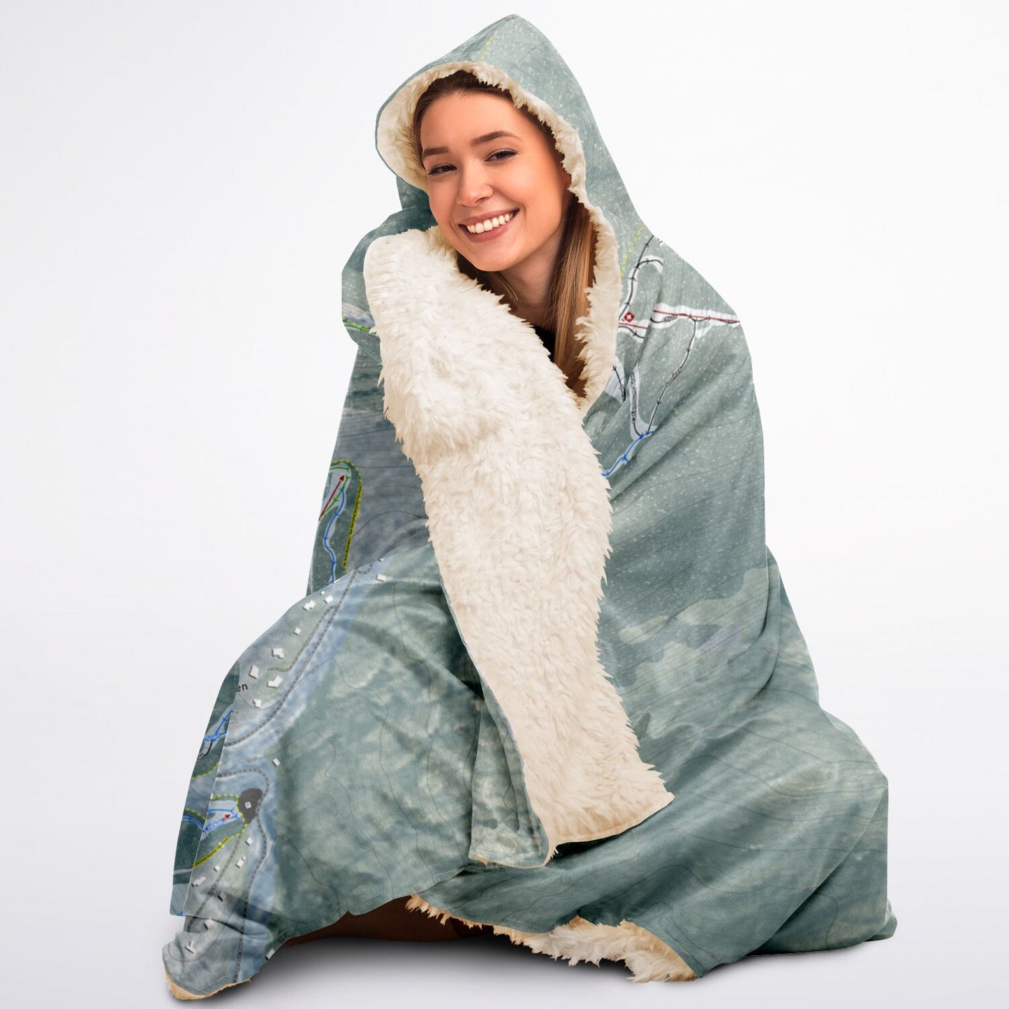 Mad River Glen, Vermont Ski Trail Map - Adult Hooded Blanket