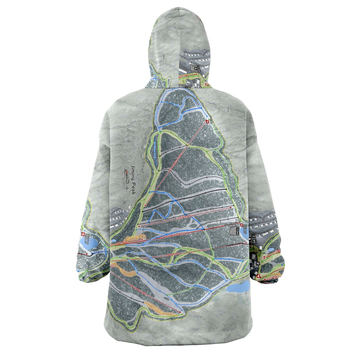 Jiminy Peak, Massachusetts Ski Trail Map Snug Hoodie