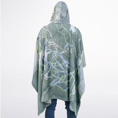 Cimarron Mountain Club, Colorado Ski Resort Map Flannel Blanket Poncho