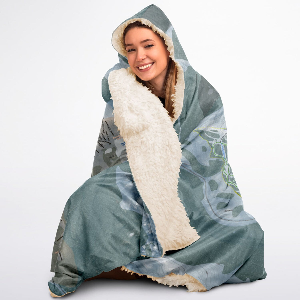 Monarch Mountain, Colorado Ski Trail Map - Adult Hooded Blanket