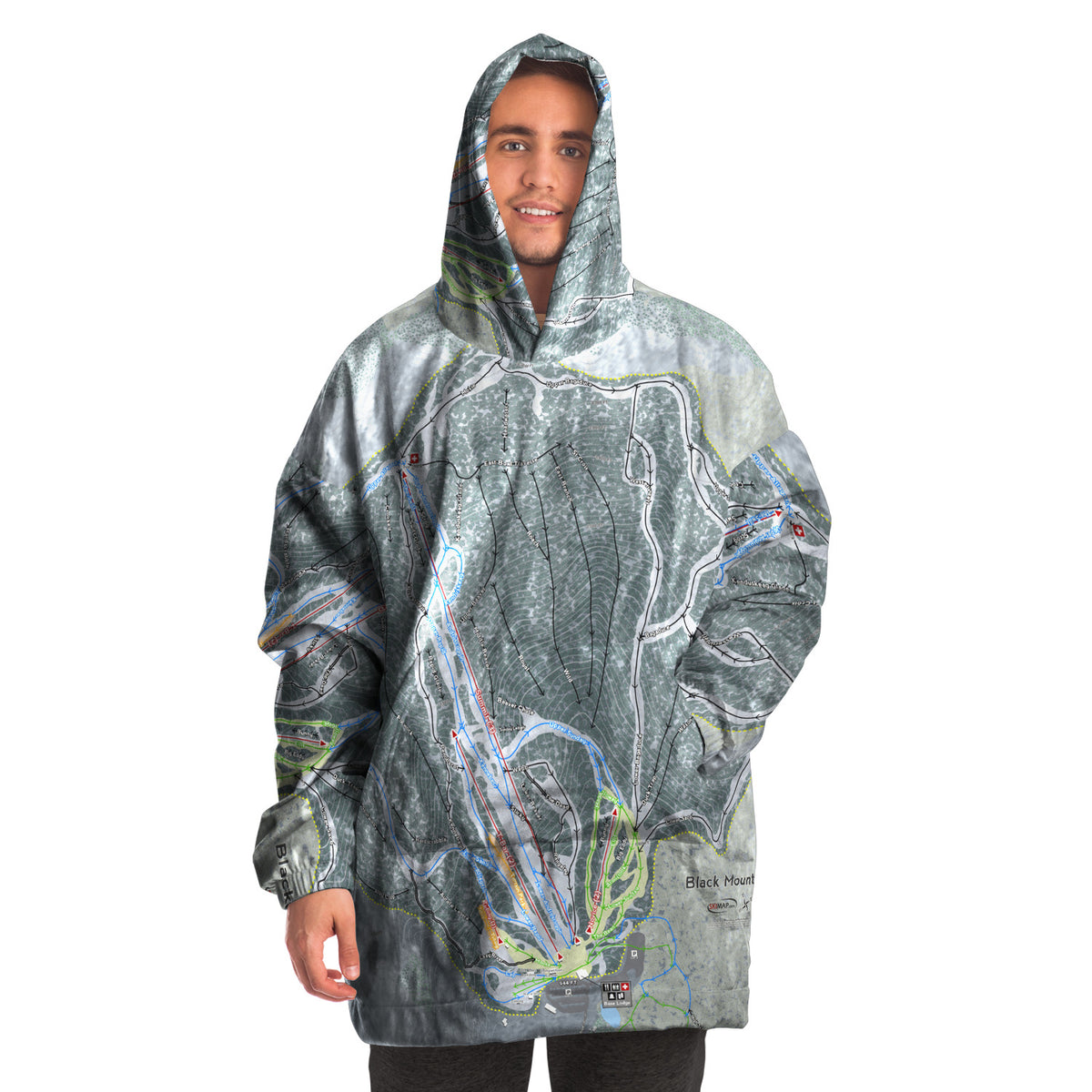 Black Mountain, Maine Ski Trail Map - Snug Hoodie