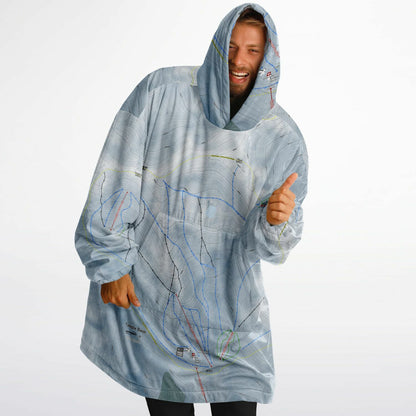 Temple Basin, New Zealand Ski Trail Map - Snug Hoodie - Powderaddicts