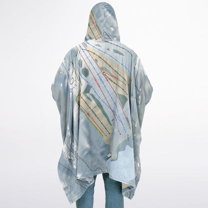 Pine Knob, Michigan Ski Resort Map Flannel Blanket Poncho