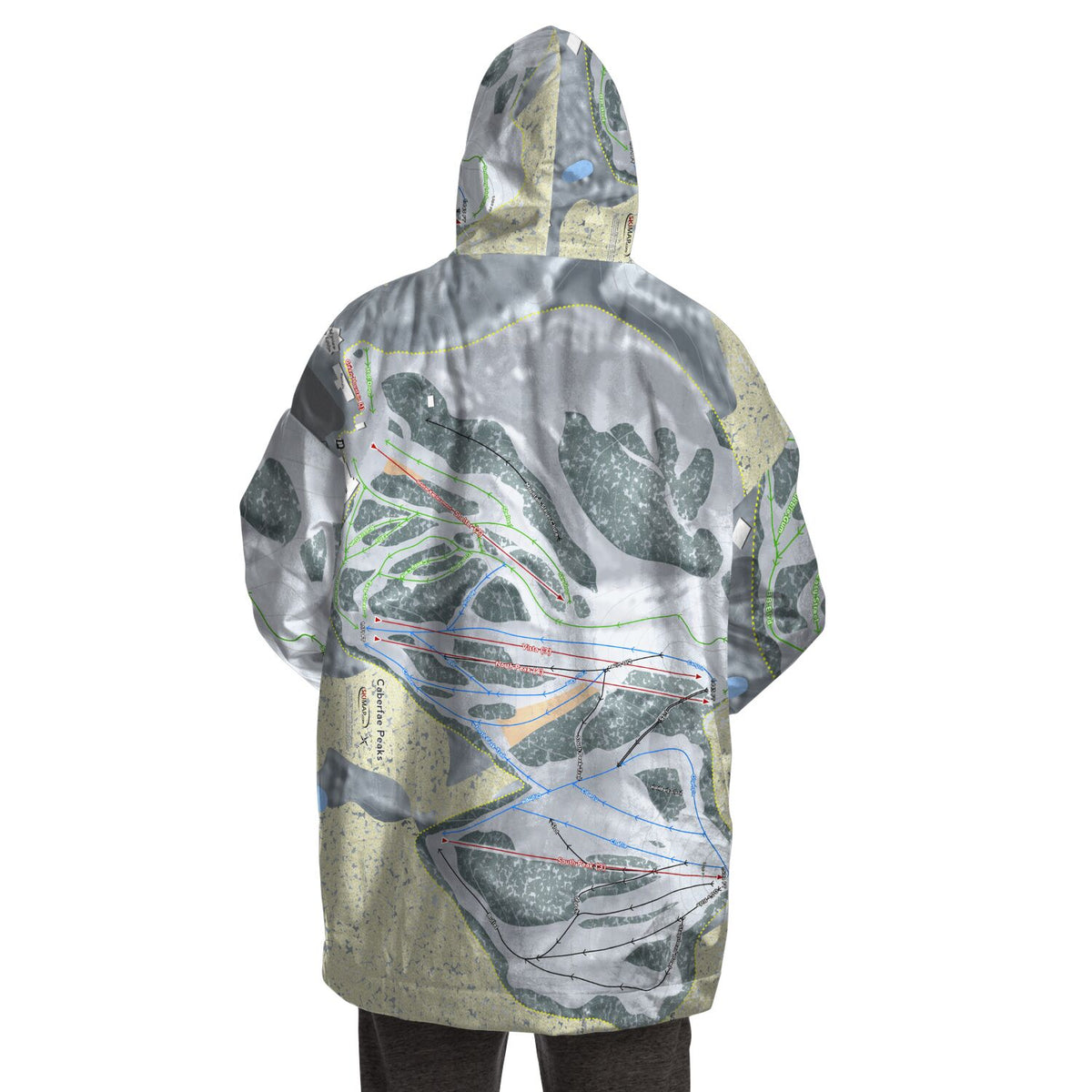 Caberfae Peaks, Michigan Ski Trail Map Snug Hoodie