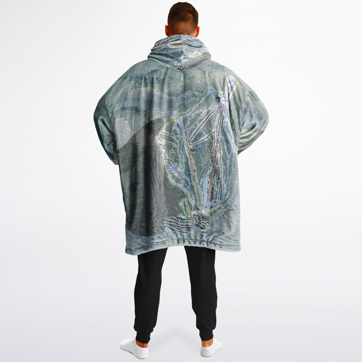 Waterville Valley, New Hampshire Ski Resort Map Reversible Snug Hoodie