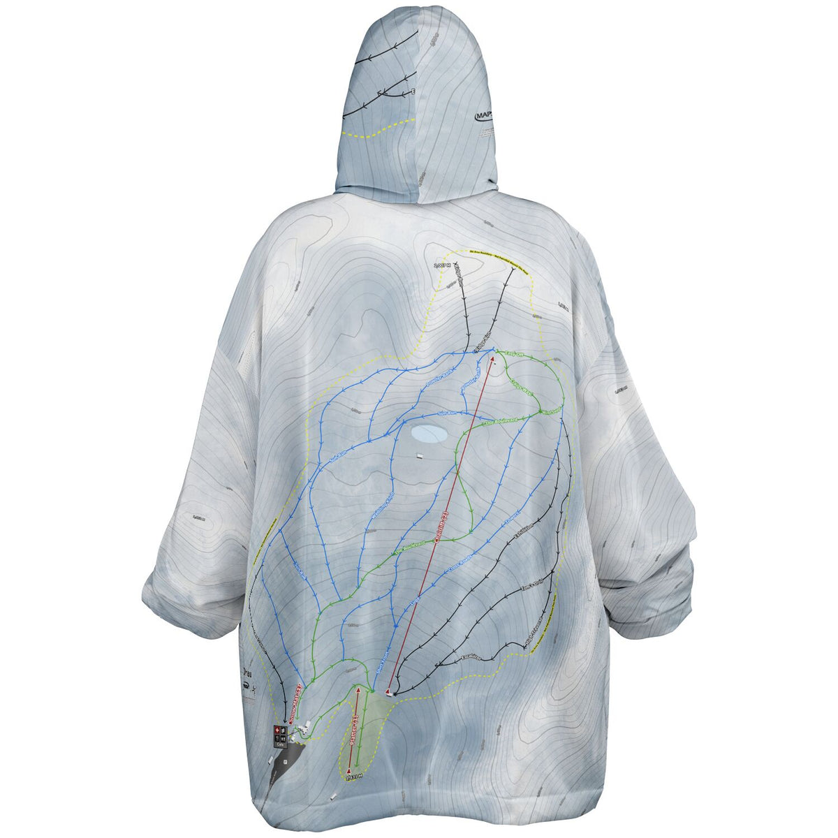 Ohau, New Zealand Ski Trail Map - Snug Hoodie