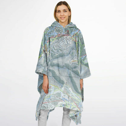 Deer Valley, Utah Ski Resort Map Flannel Blanket Poncho