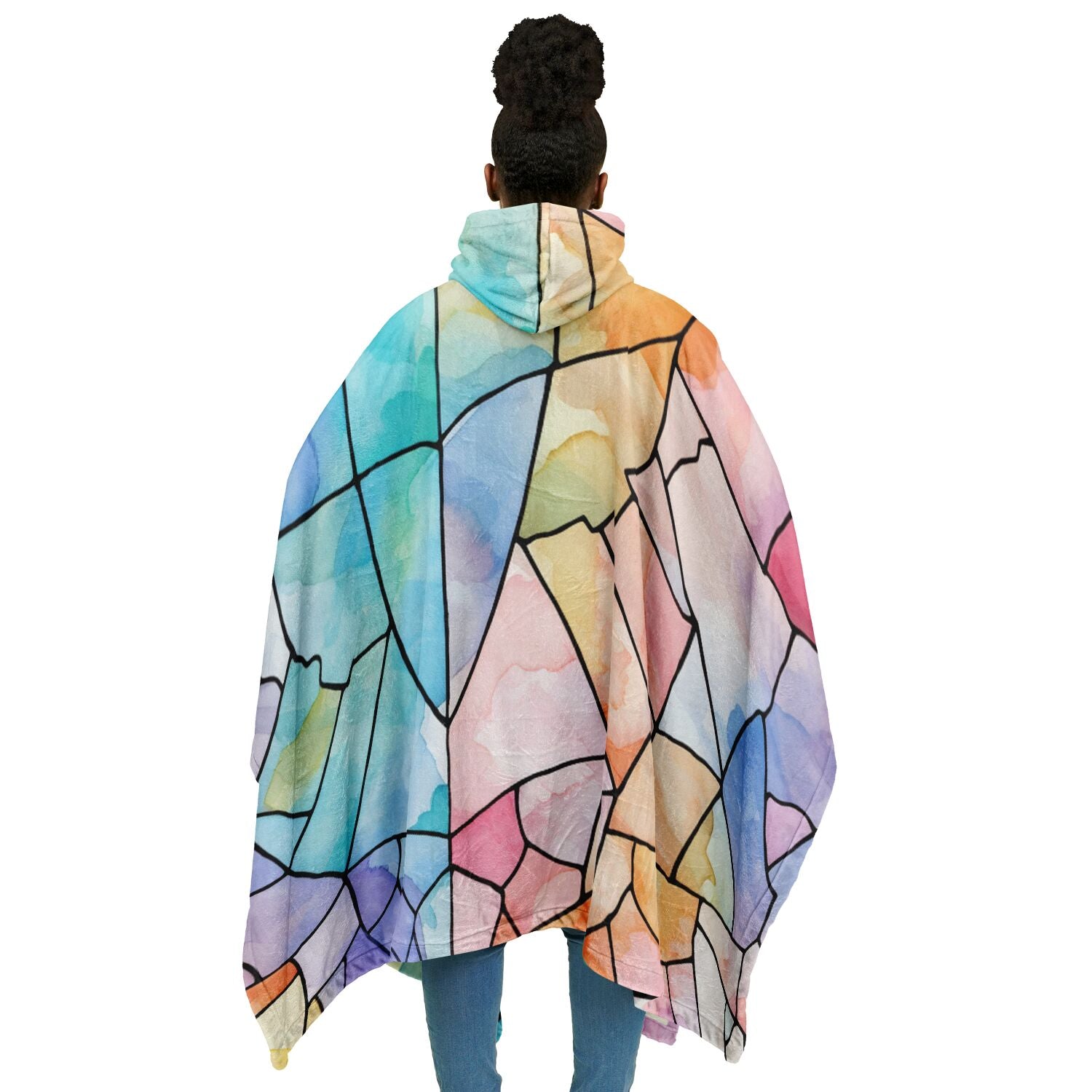 Stained Glass,  Flannel Blanket Poncho