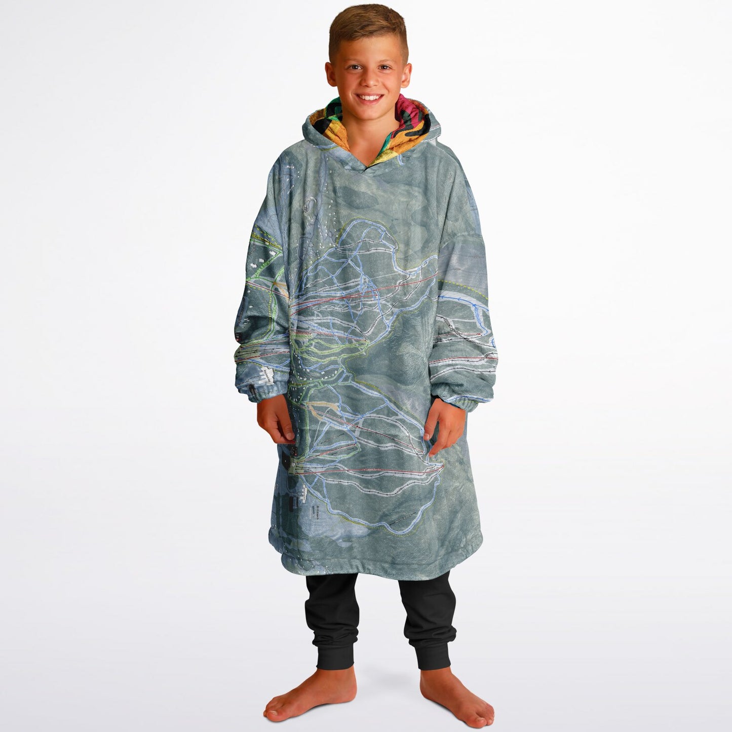 Ski Resort Map Reversible Snug Hoodie.
