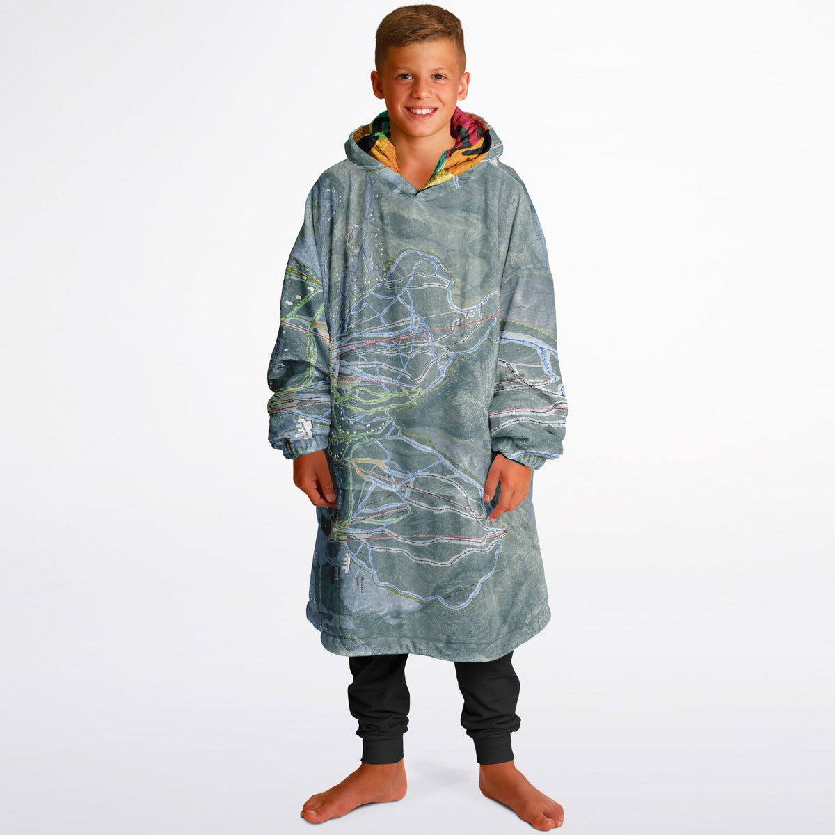 Ski Resort Map Reversible Snug Hoodie.