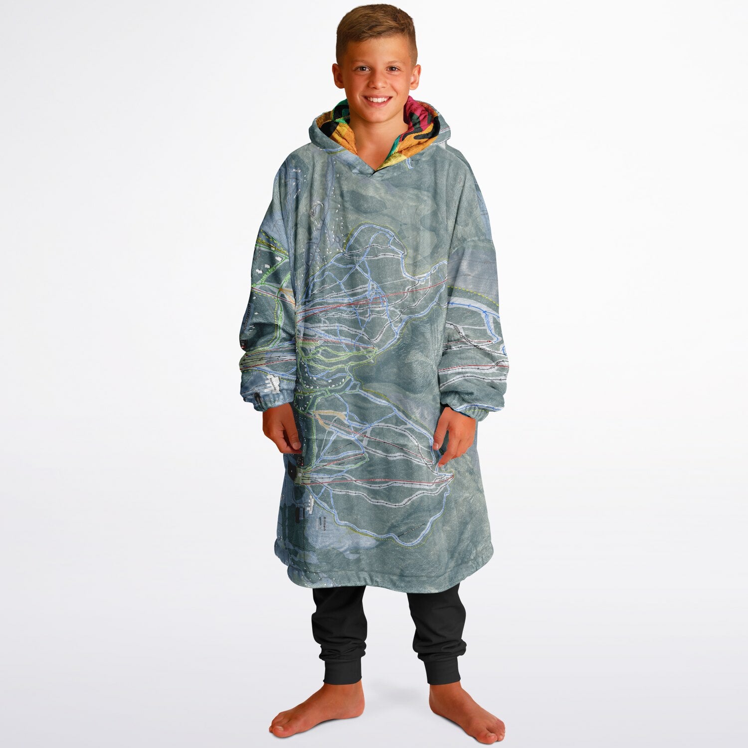 Ski Resort Map Reversible Snug Hoodie.