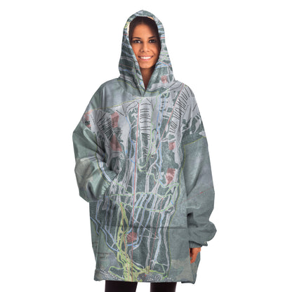 Kicking Horse, British Columbia Ski Trail Map - Snug Hoodie - Powderaddicts