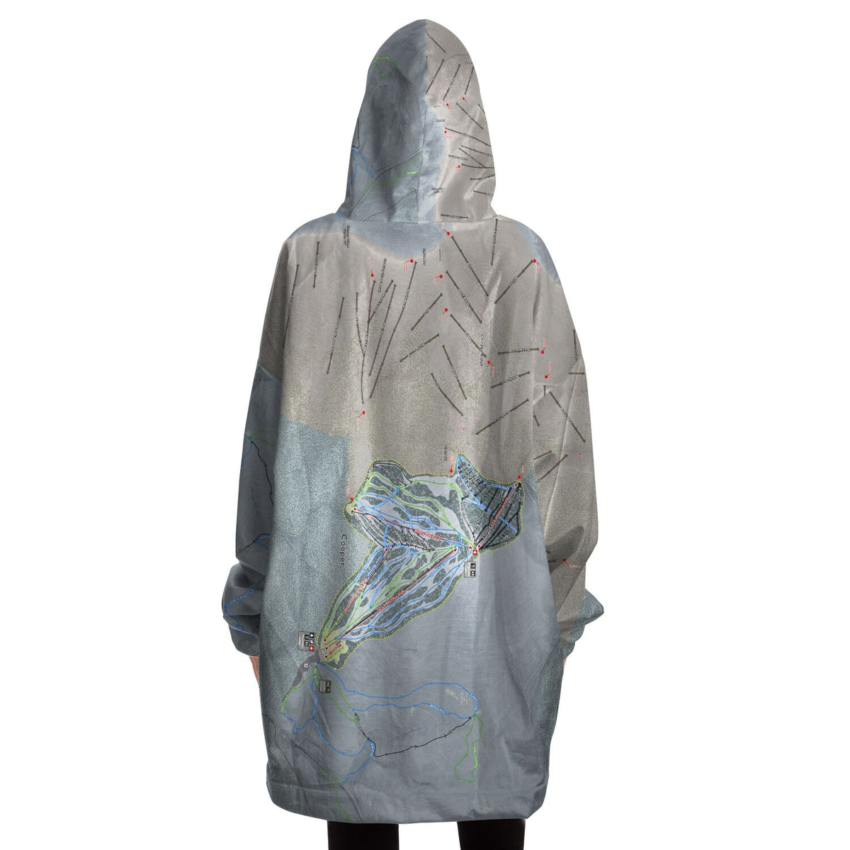 Ski Cooper, Colorado Ski Trail Map - Snug Hoodie
