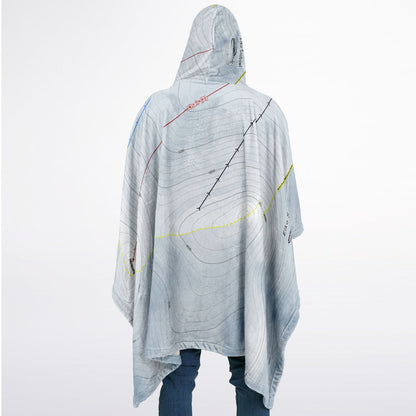 Elko Snobowl, Nevada Ski Resort Map Flannel Blanket Poncho