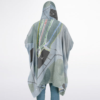 Emery Park, New York Ski Resort Map Flannel Blanket Poncho