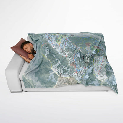 Solitude, Utah Ski Resort Map Flannel Blanket Poncho
