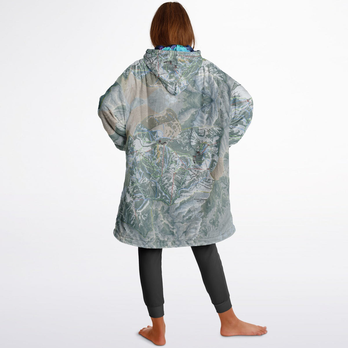 Powder Mountain, Utah Ski Resort Map Youth Reversible Snug Hoodie