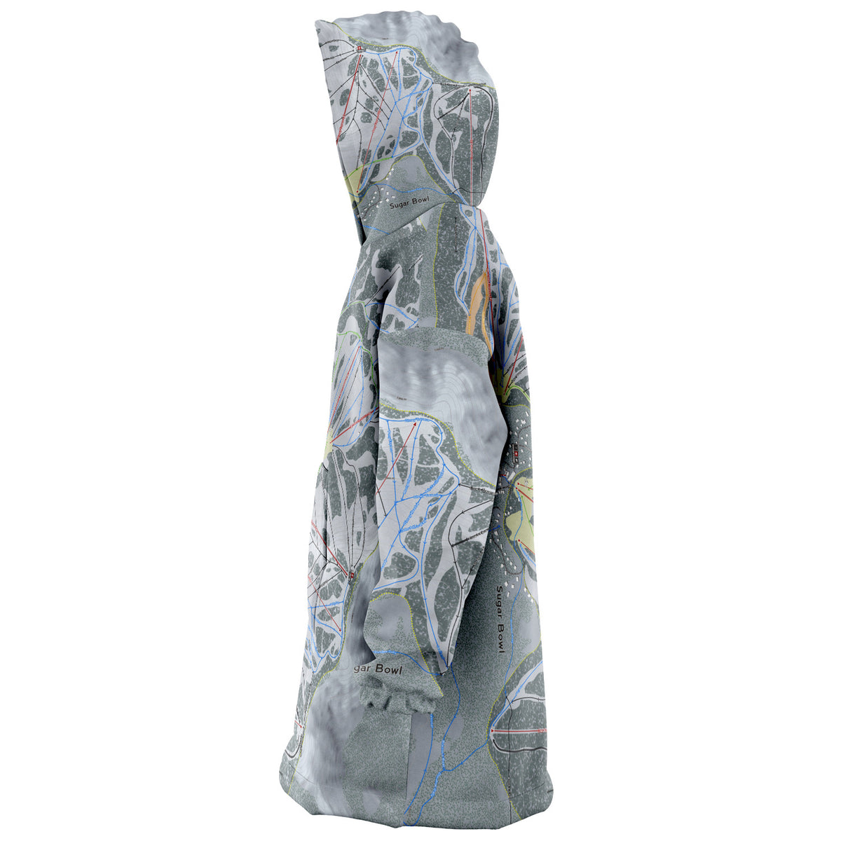 Sugar Bowl, California Ski Trail Map - Snug Hoodie