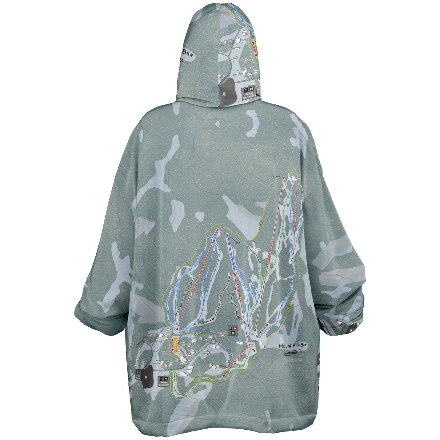 Mount Baw Baw, Australia Ski Trail Map - Snug Hoodie - Powderaddicts