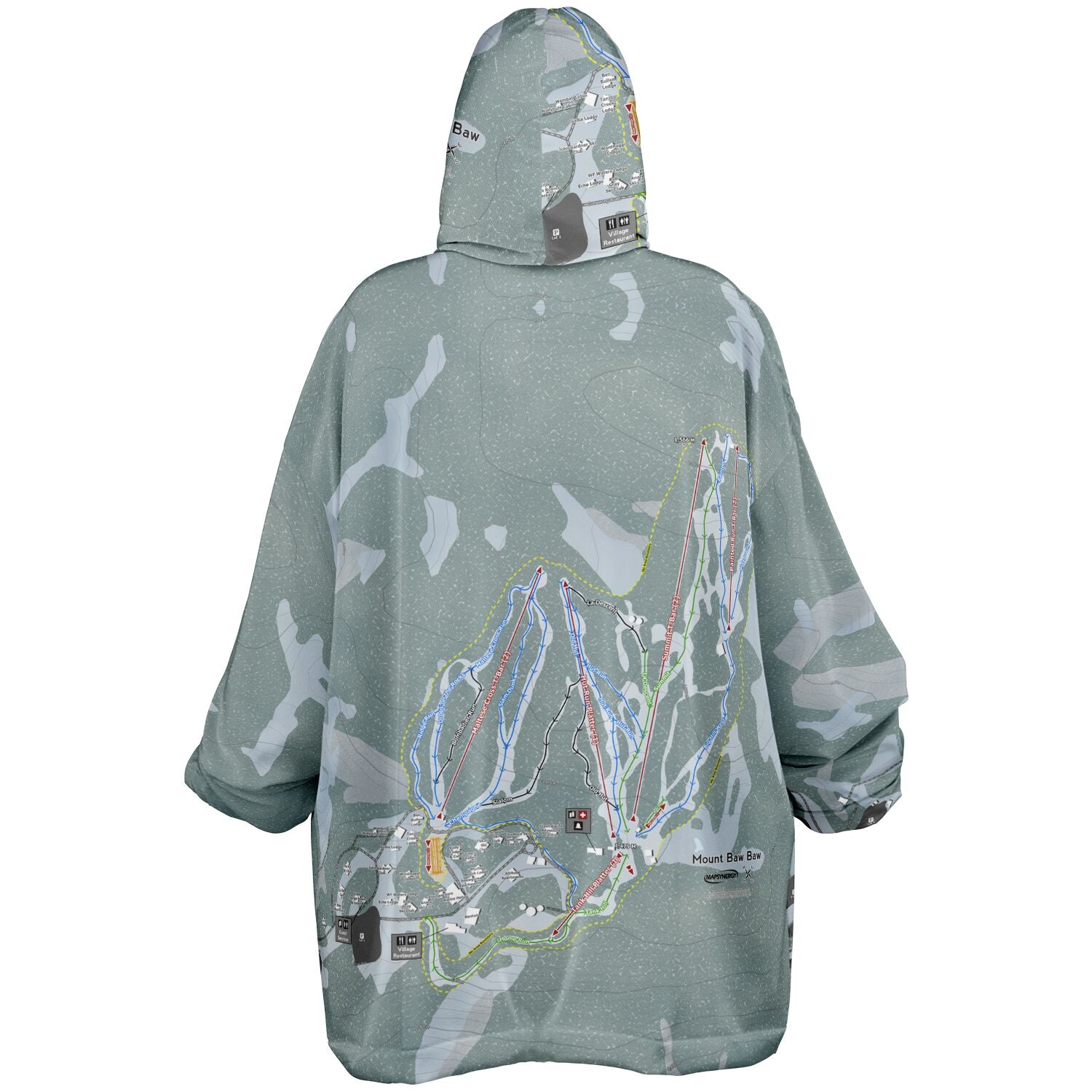 Mount Baw Baw, Australia Ski Trail Map - Snug Hoodie - Powderaddicts