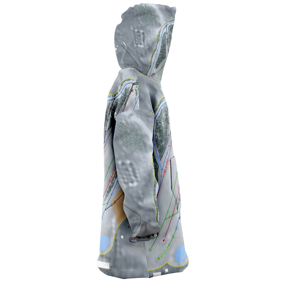 Mt Crescent, Iowa Ski Trail Map - Snug Hoodie