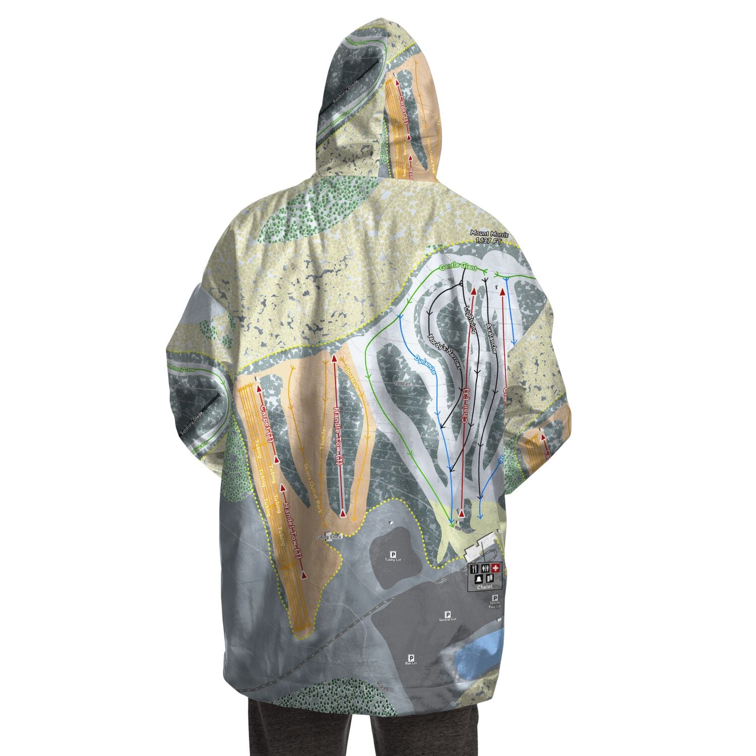 Nordic Mountain, Wisconsin Ski Trail Map - Snug Hoodie - Powderaddicts