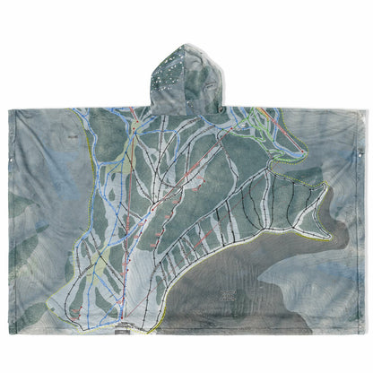 Sundance, Utah Ski Resort Map Flannel Blanket Poncho
