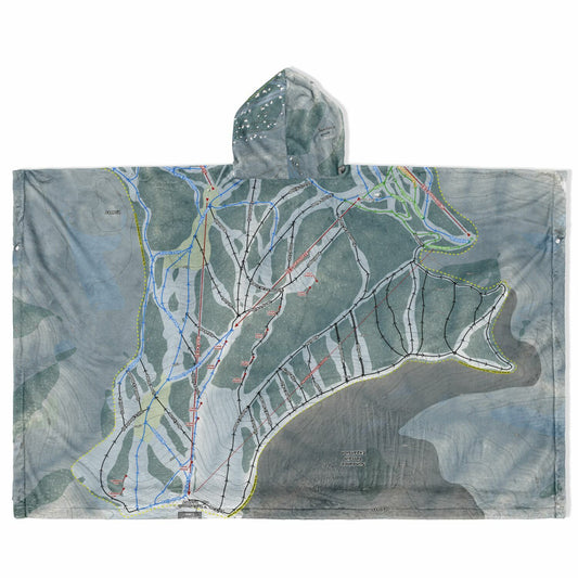 Sundance, Utah Ski Resort Map Flannel Blanket Poncho