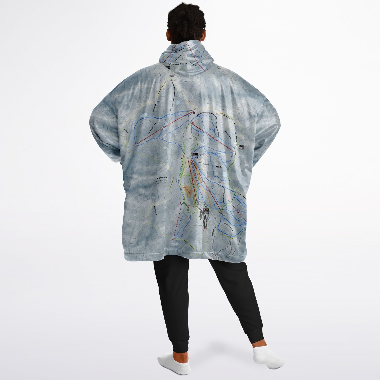 Cardrona, New Zealand Ski Trail Map - Snug Hoodie - Powderaddicts