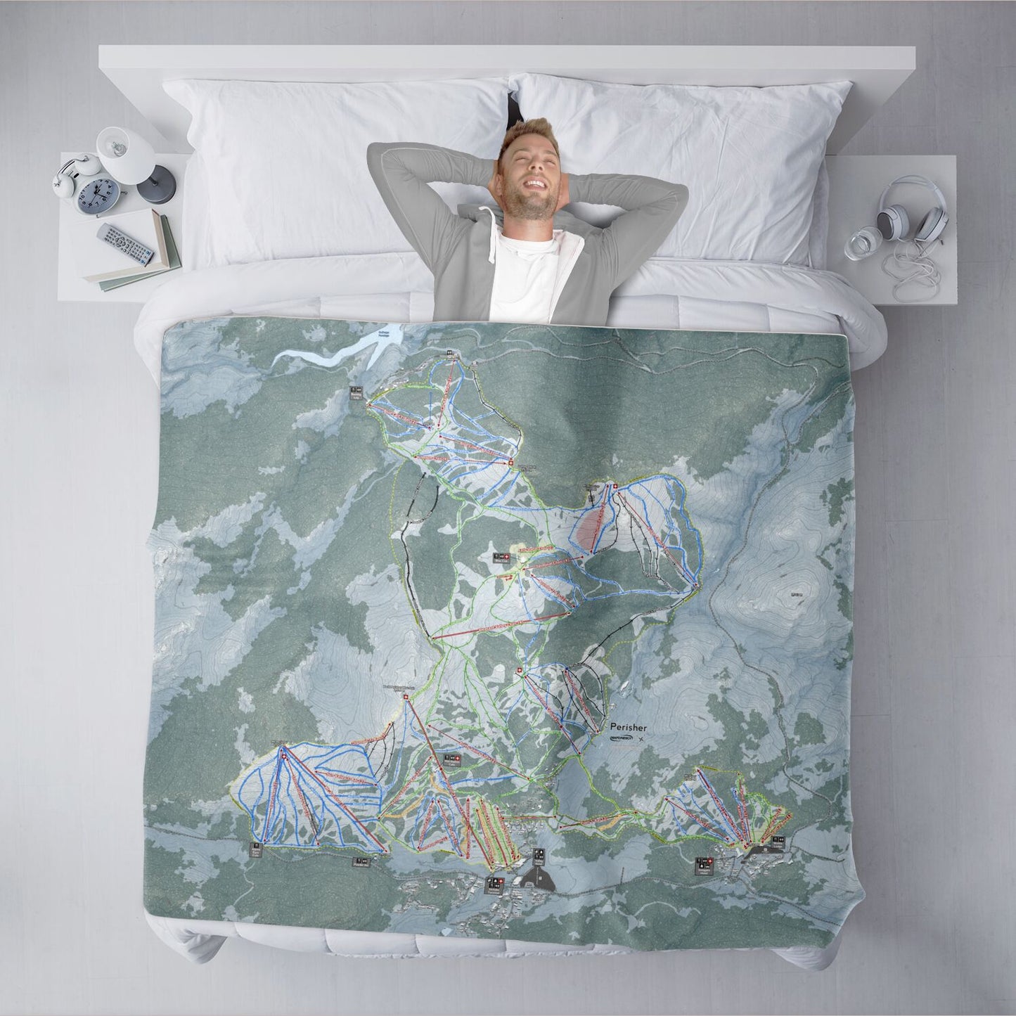 Perisher, Australia Ski Resort Map XL Blanket
