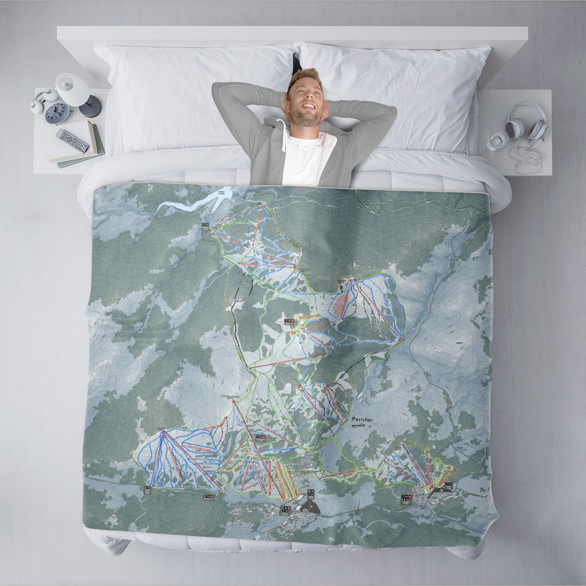 Perisher, Australia Ski Resort Map XL Blanket