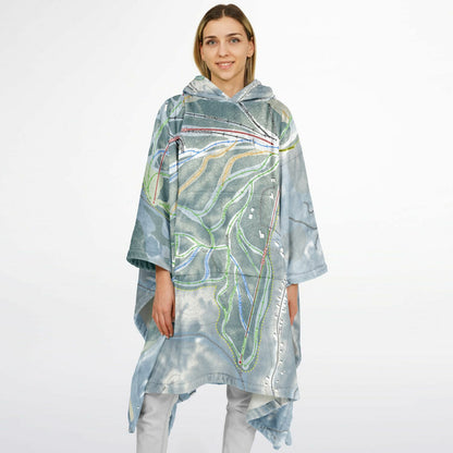 Boyne Mountain, Michigan Ski Resort Map Flannel Blanket Poncho