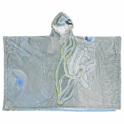 Wisp, Maryland Ski Resort Map Flannel Blanket Poncho